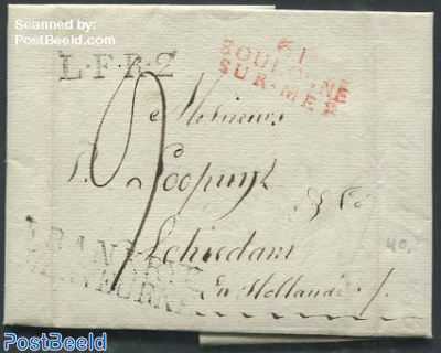 Folding letter from Blougne-sur-Mer to Schiedam, Holland