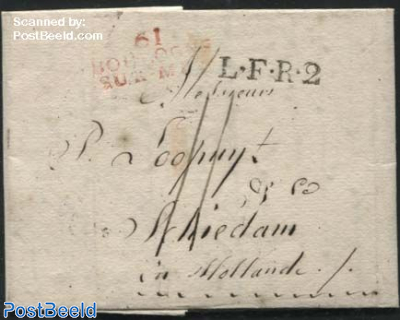 Folding letter from Boulogne sur Mer to Schiedam