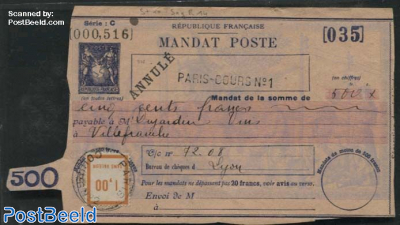 Mandat Poste 500 Francs