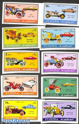 Automobiles 10v, imperforated