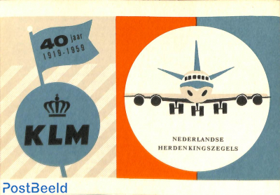 Original Dutch promotional folder from 1959, 40 years KLM, Dutch language