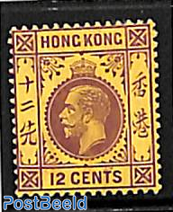 12c, WM Mult.Crown-CA, Stamp out of set, yellow backside