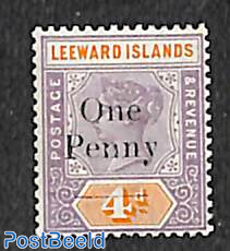 One Penny on 4d, Stamp out of set