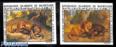Delacroix paintings 2v, imperforated