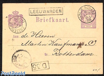 Card with naamstempel in kastje: LEEUWARDEN