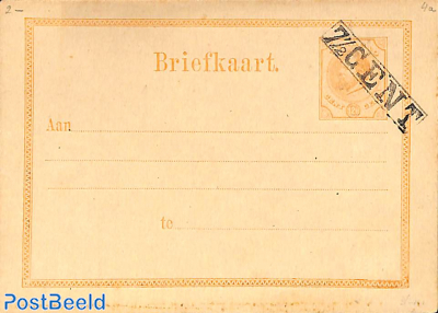 Postcard with diagonal overprint 7.5 CENT on 12.5c
