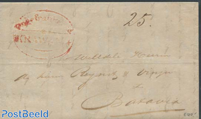 Folding letter to Batavia