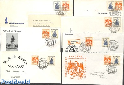 7 diff. FDC covers De Ruytertentoonstelling