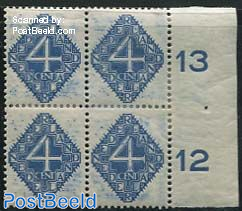 4c, Block of 4 with too much blue ink