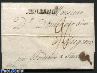 Letter from Amsterdam via Bordeaux to Mugron (F)