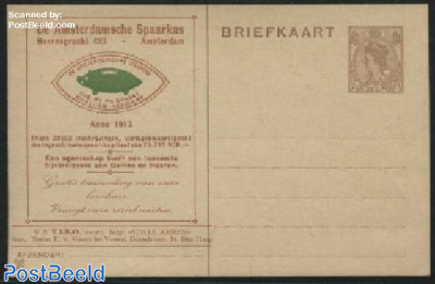 Postcard with private text, TIBO, De Amsterdamsche Spaarkas
