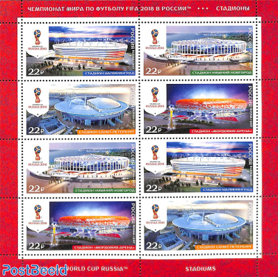 Worldcup football, stadiums minisheet (with 2 sets)
