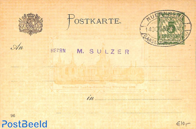 Illustrated postcard 5pf with railway postmark