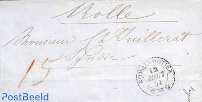 Folding letter from Romainmotier
