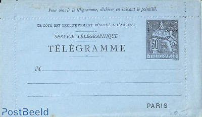 Telegramme card letter 50c