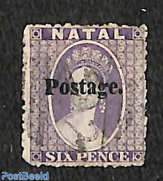 6d, Postage. overprint, used