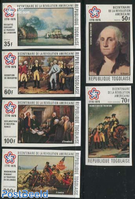 American bicentenary 6v, imperforated