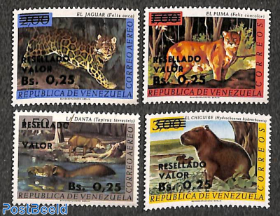 Animals, Resellado overprints 4v